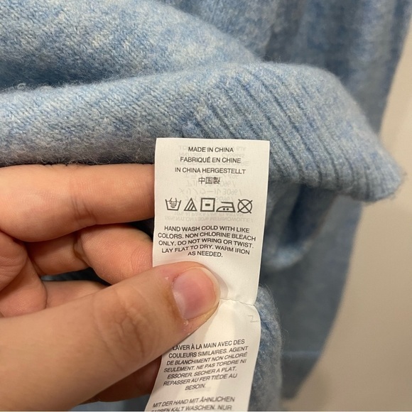 J. Crew Supersoft V-Neck Sweater Heather Blue Small Merino Wool Alpaca - Picture 10 of 11